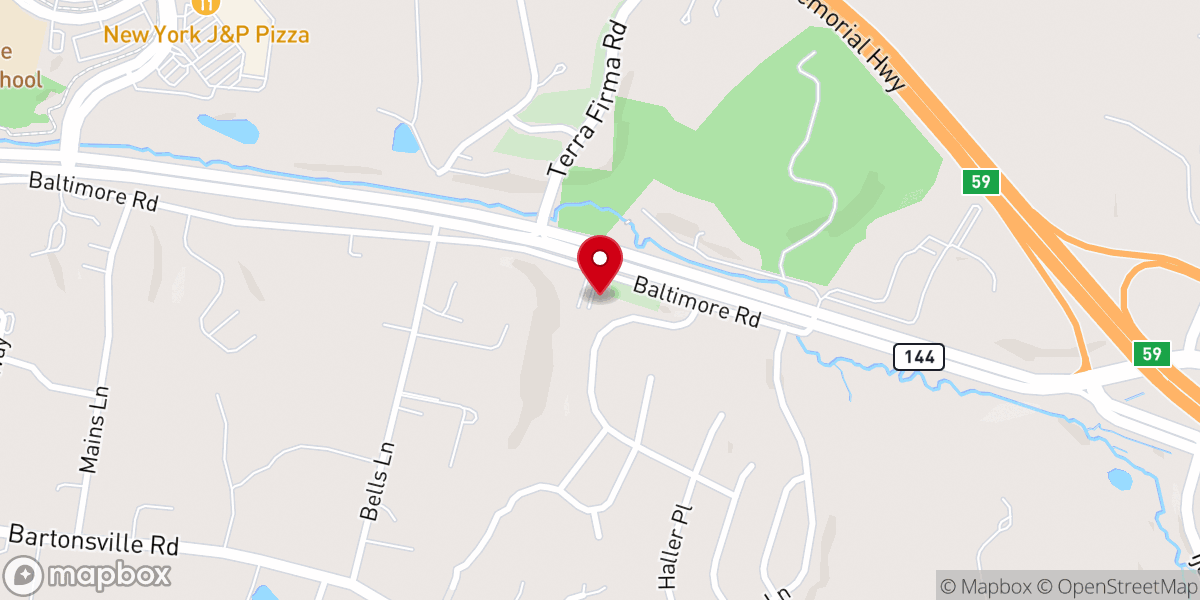 Map showing location of Mt Carmel United Methodist Church