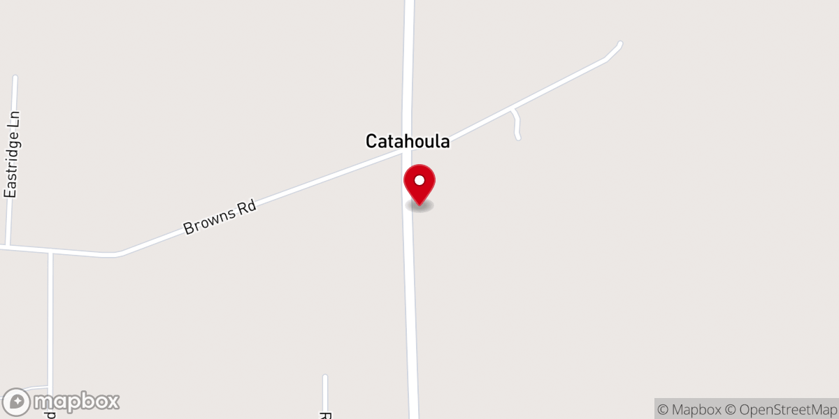 Map showing location of Catahoula Church