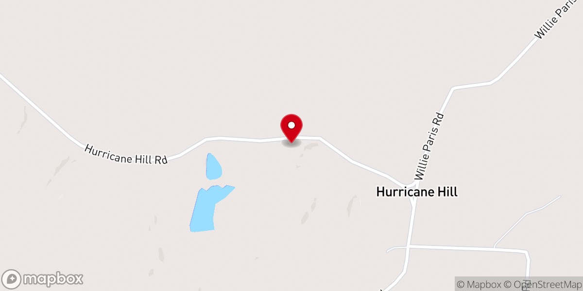Map showing location of Hurricane Hill United Methodist Church