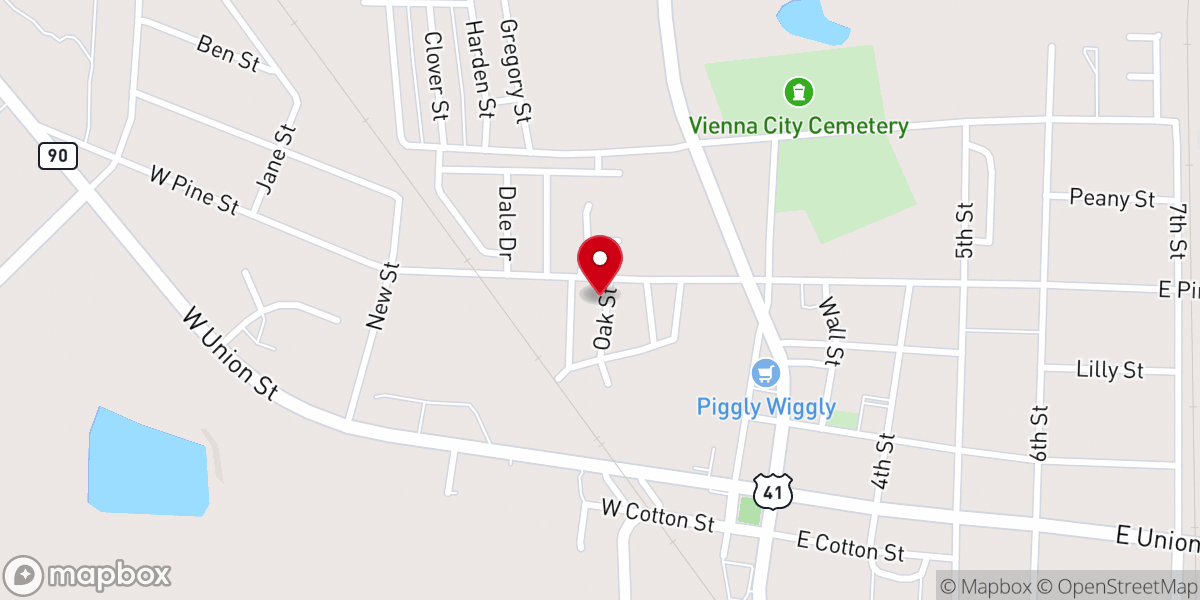 Map showing location of Baker James C