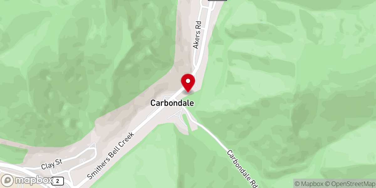 Map showing location of Carbondale Baptist Church