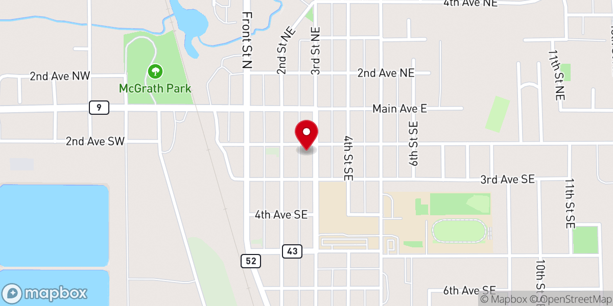Map showing location of St James United Church