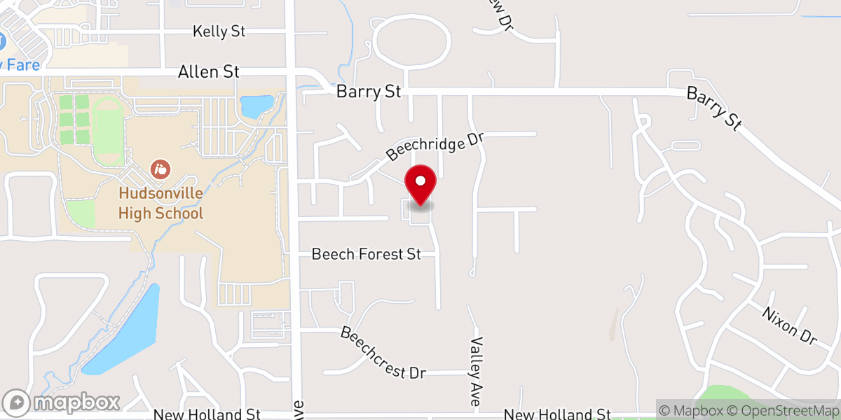 Map showing location of Hudsonville PRC