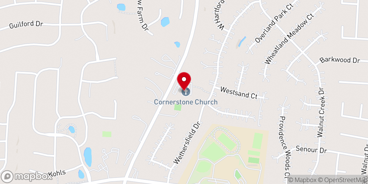 Map showing location of Cornerstone Church