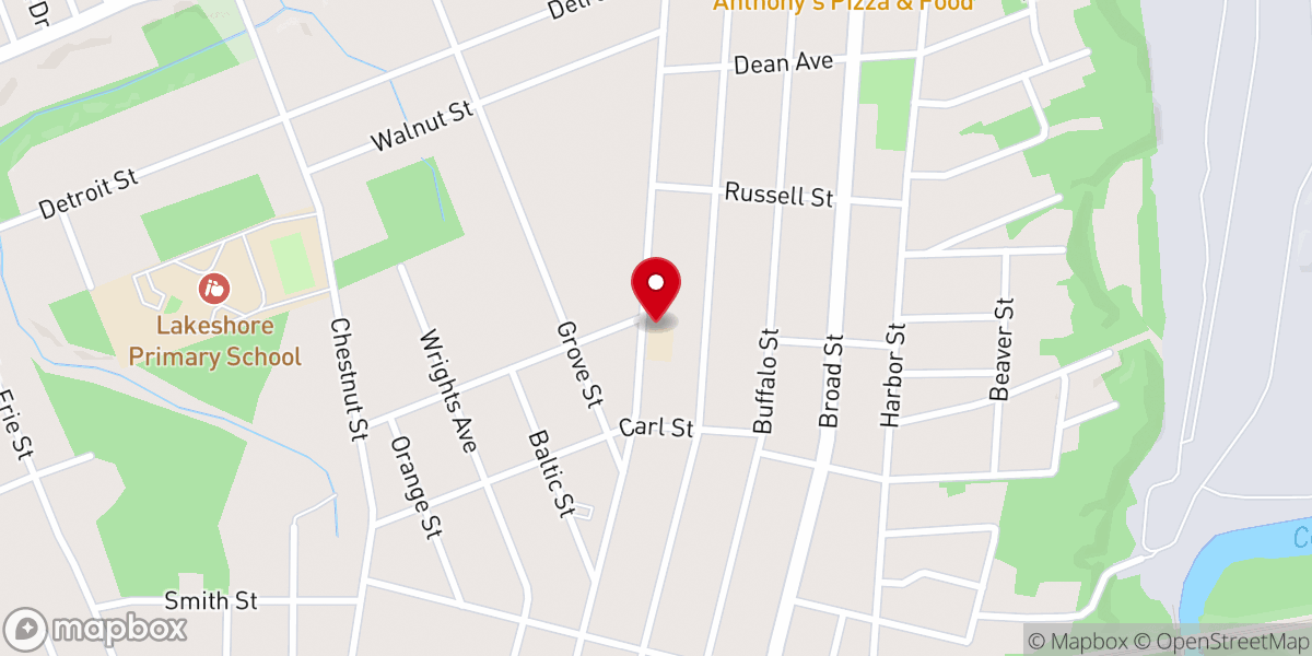 Map showing location of St Mary/St Frances Cabrini