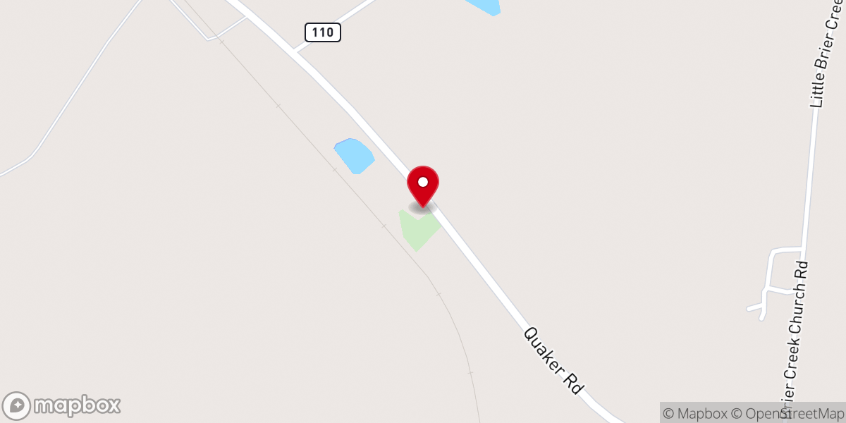 Map showing location of Stamp Branch Baptist Church