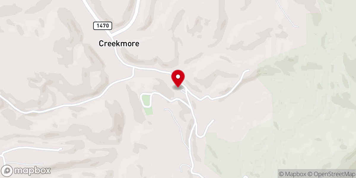 Map showing location of Hayes Creek Church of God
