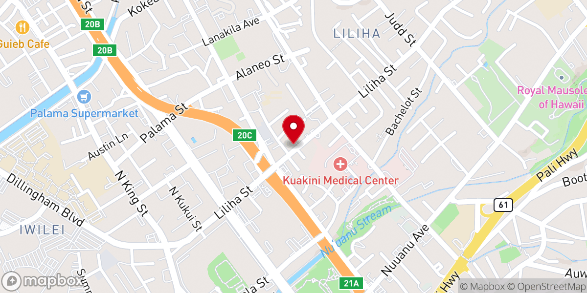 Map showing location of Hawaii Chinese Christian Churchesunion