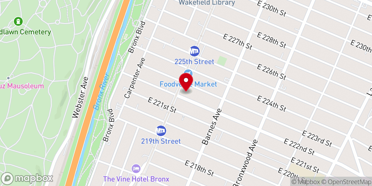 Map showing location of United Christian Baptist Church