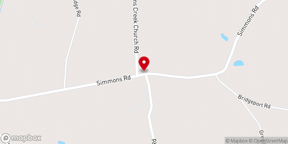 Map showing location of Tom's Creek United Methodist Church