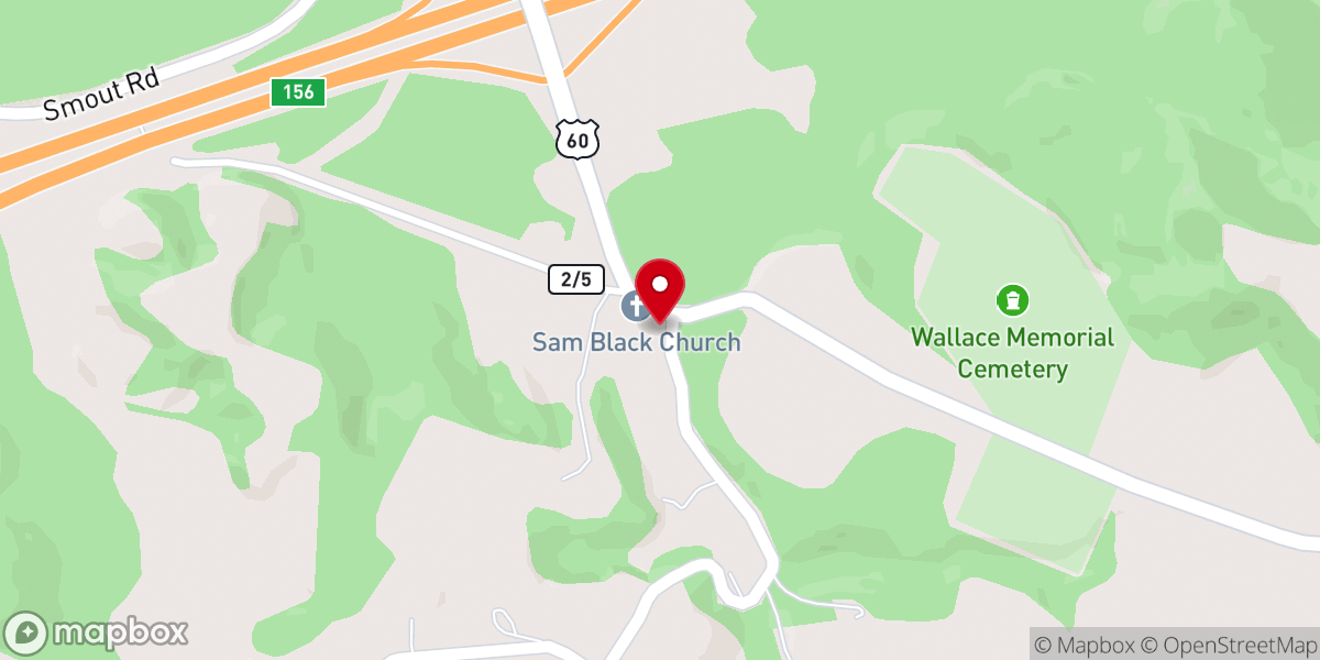 Map showing location of Sam Black United Methodist Church