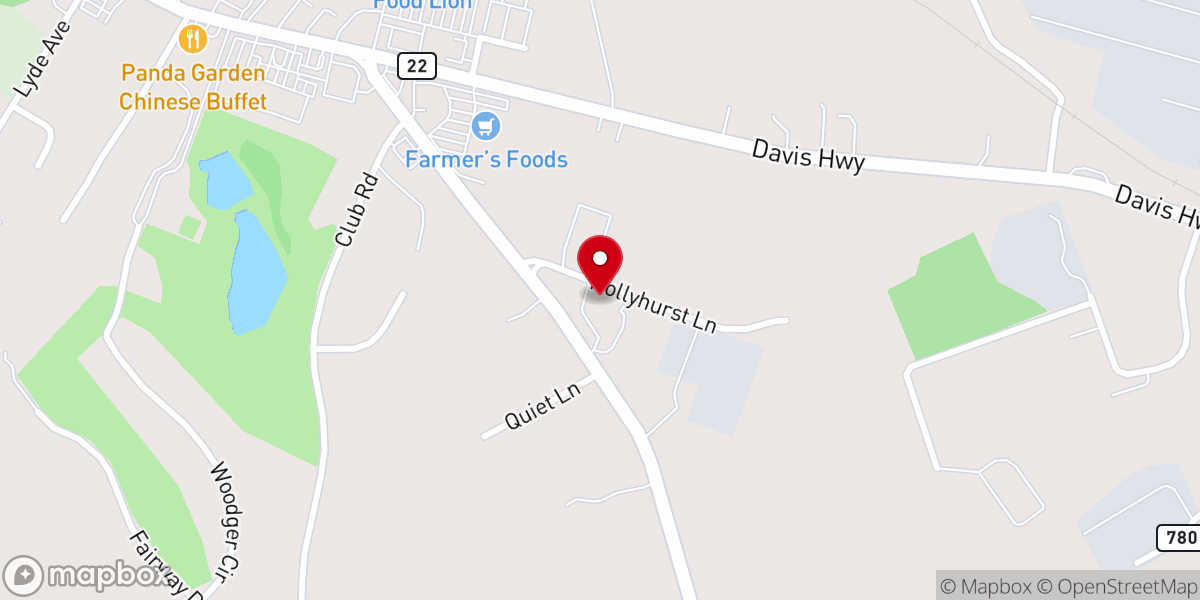 Map showing location of Living Water Fellowship