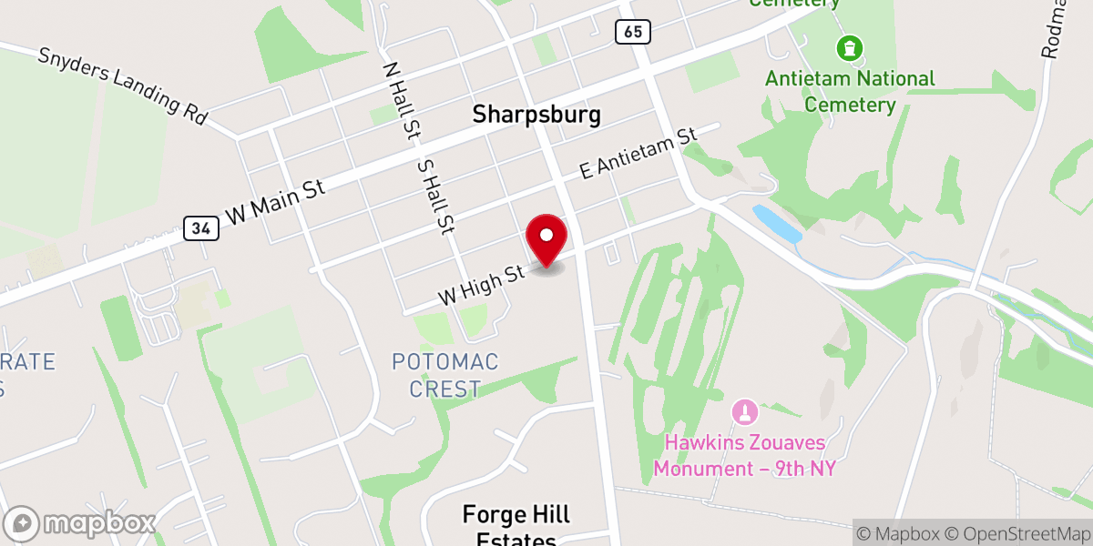 Map showing location of Sharpsburg Park