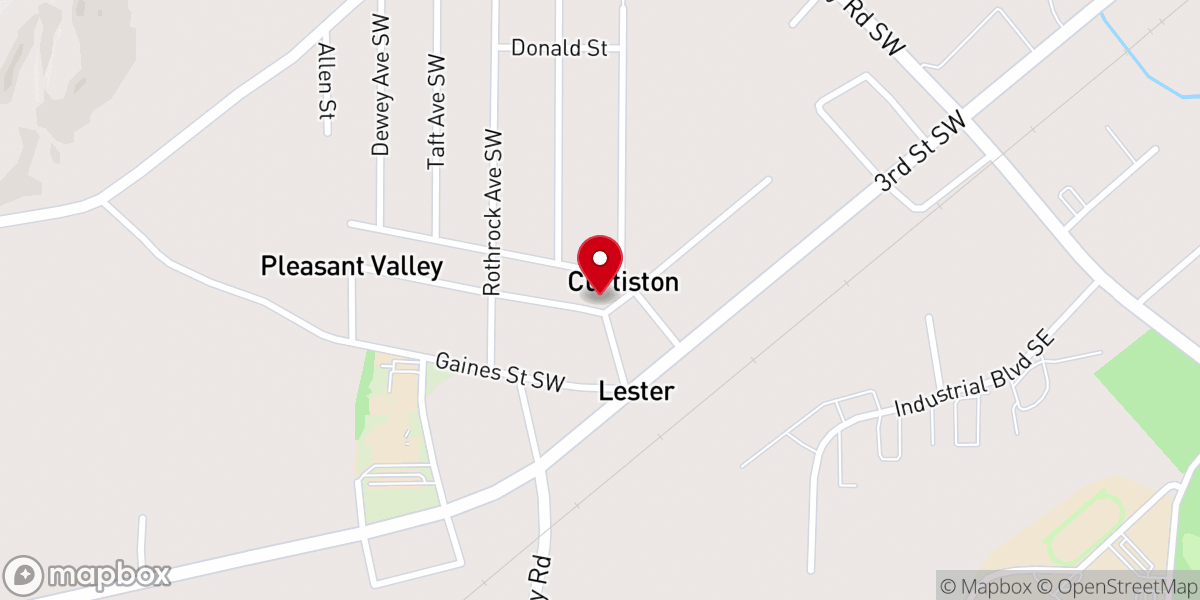 Map showing location of Curtiston Methodist Church