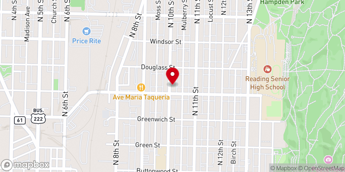 Map showing location of Washington Presbyterian Church