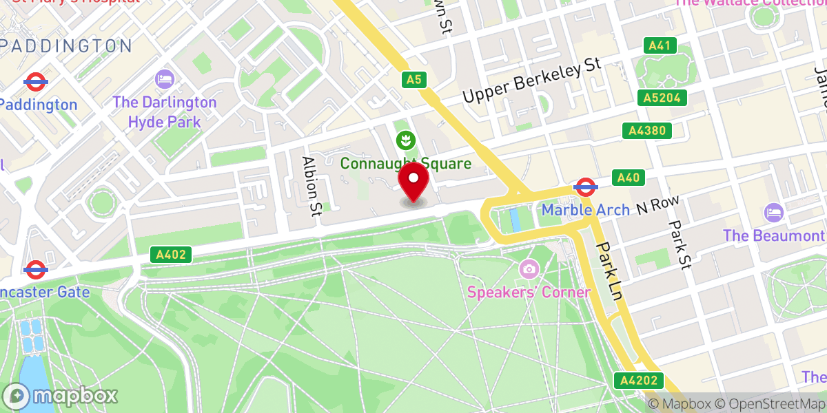 Map showing location of Tyburn Convent