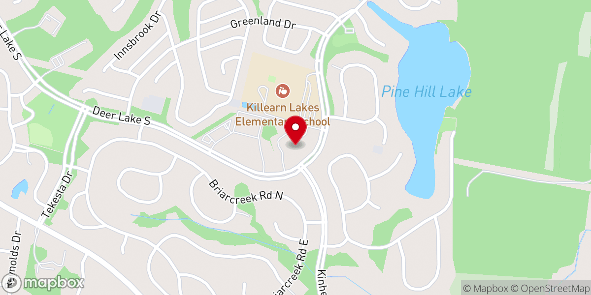 Map showing location of Deer Lake United Methodist Church