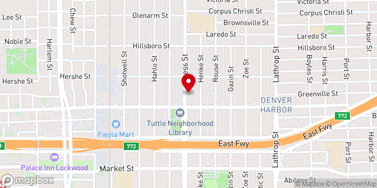 Map showing location of Faith Memorial Baptist Church