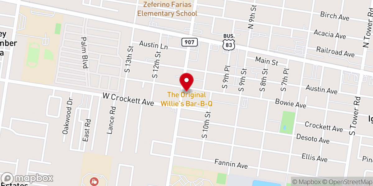 Map showing location of First Baptist Church-Alamo