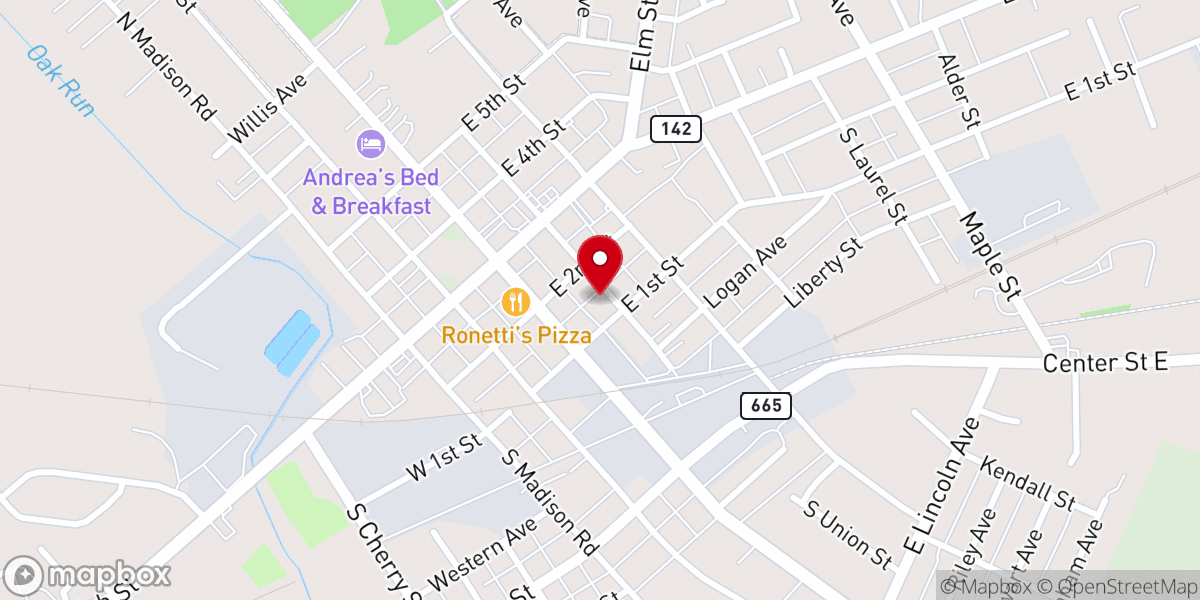 Map showing location of St. Patrick Church