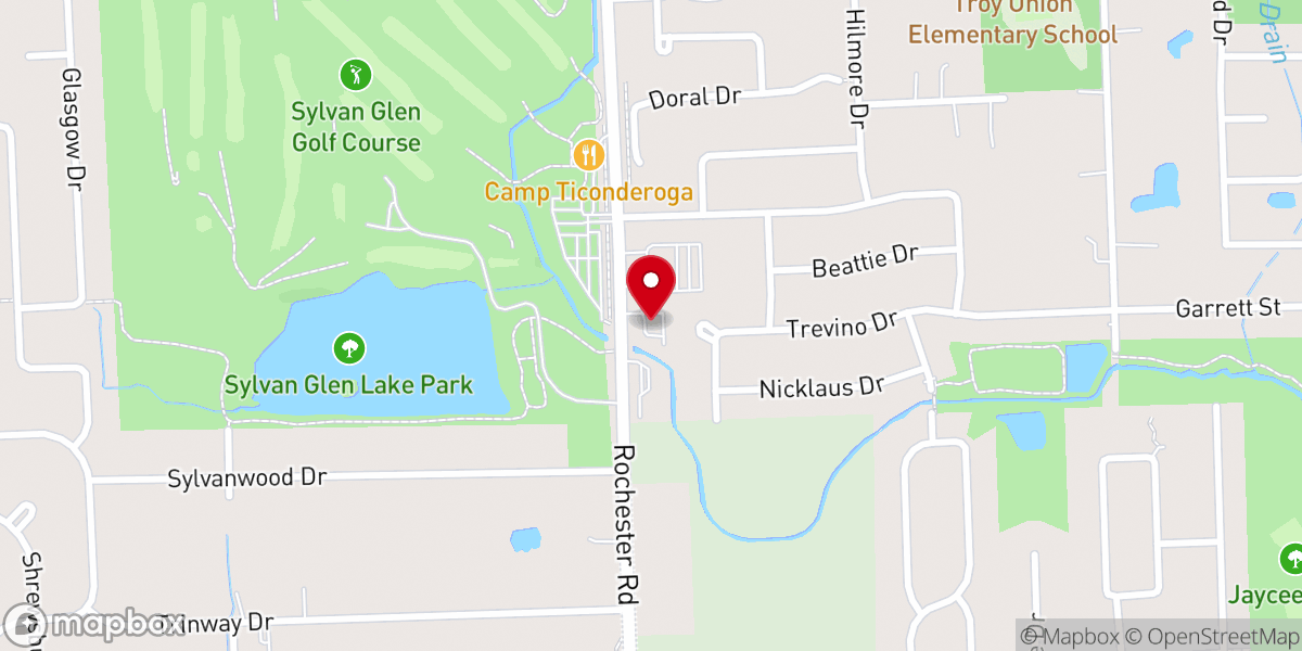 Map showing location of Baptist Temple