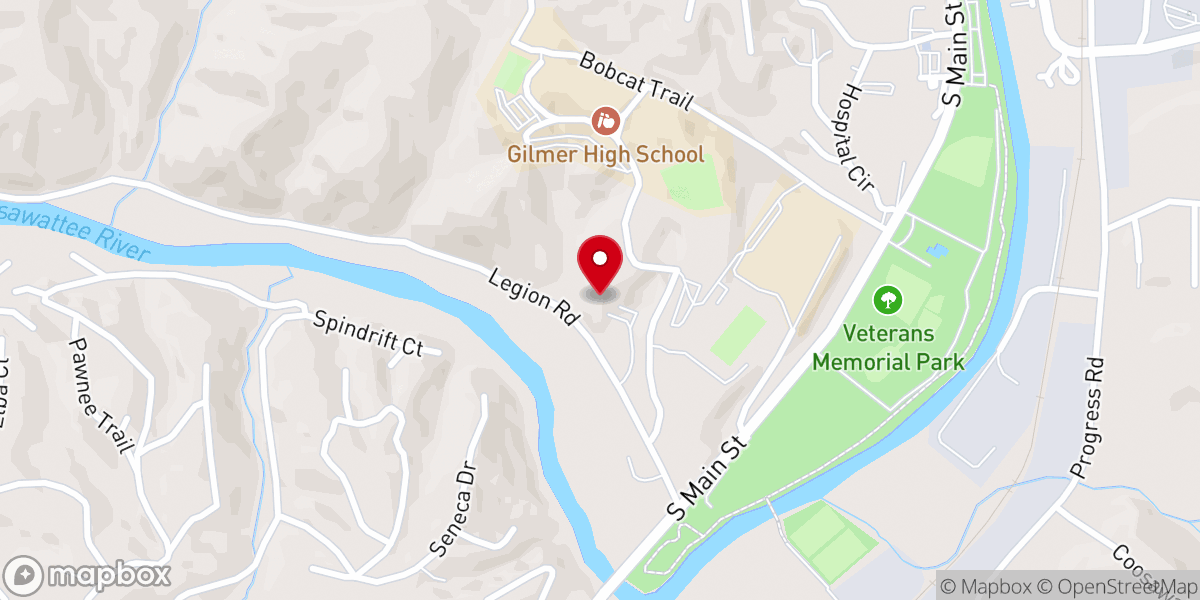 Map showing location of Grace Baptist Church