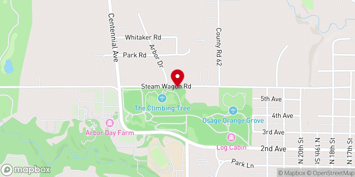 Map showing location of Nebraska City Historical Marker
