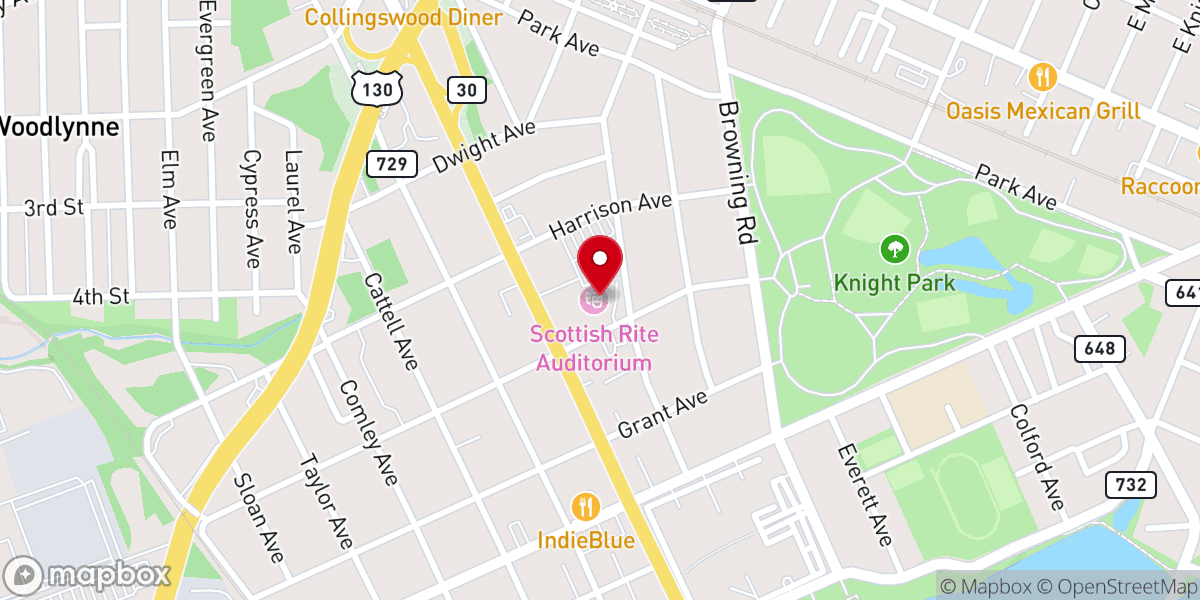 Map showing location of Scottish Rite Auditorium