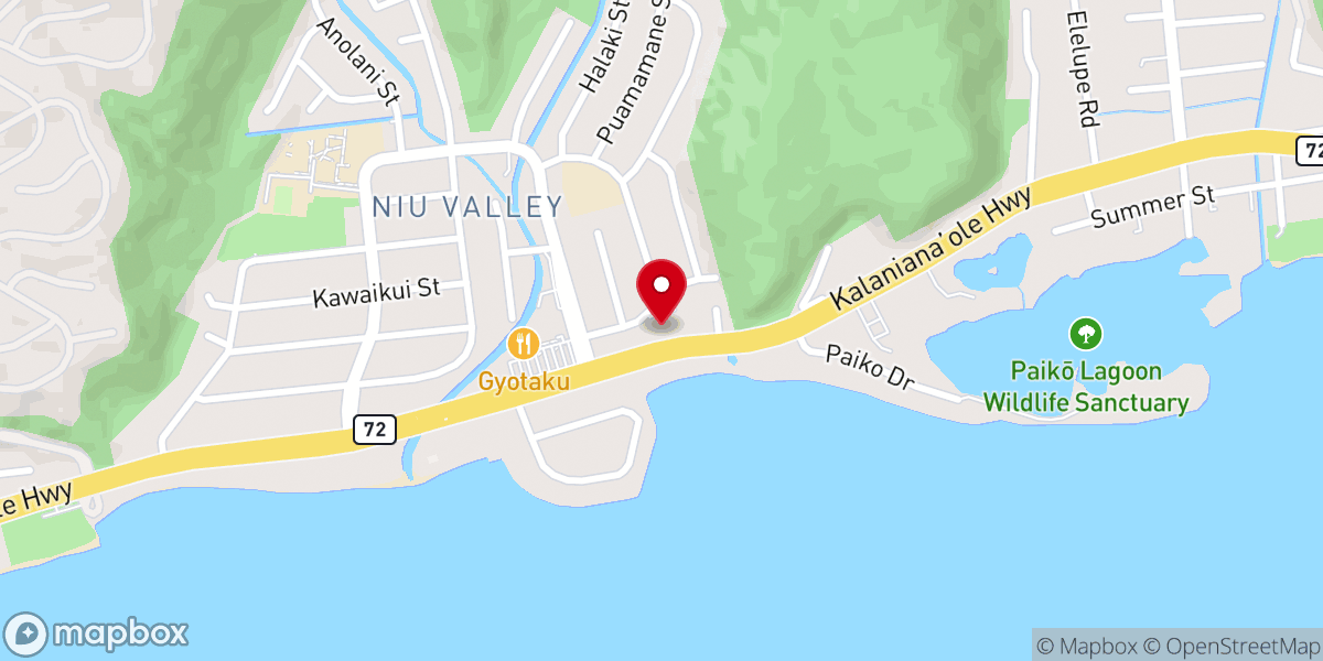 Map showing location of Kilohana United Methodist Church