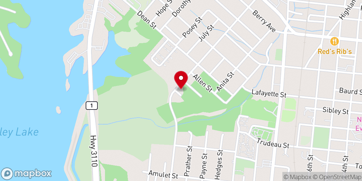 Map showing location of Rock Island Baptist Church