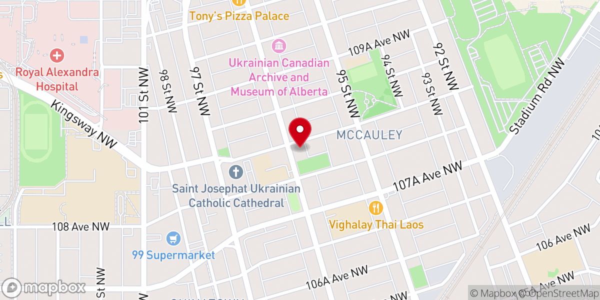 Map showing location of Sacred Heart Catholic Church of the First Peoples