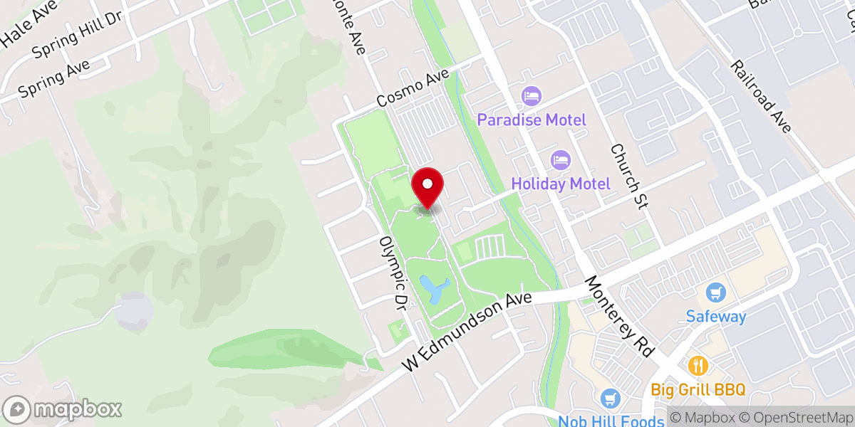 Map showing location of Morgan Hill Community Park
