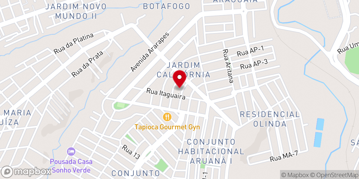Map showing location of Igreja Batista Nacional Filadélfia