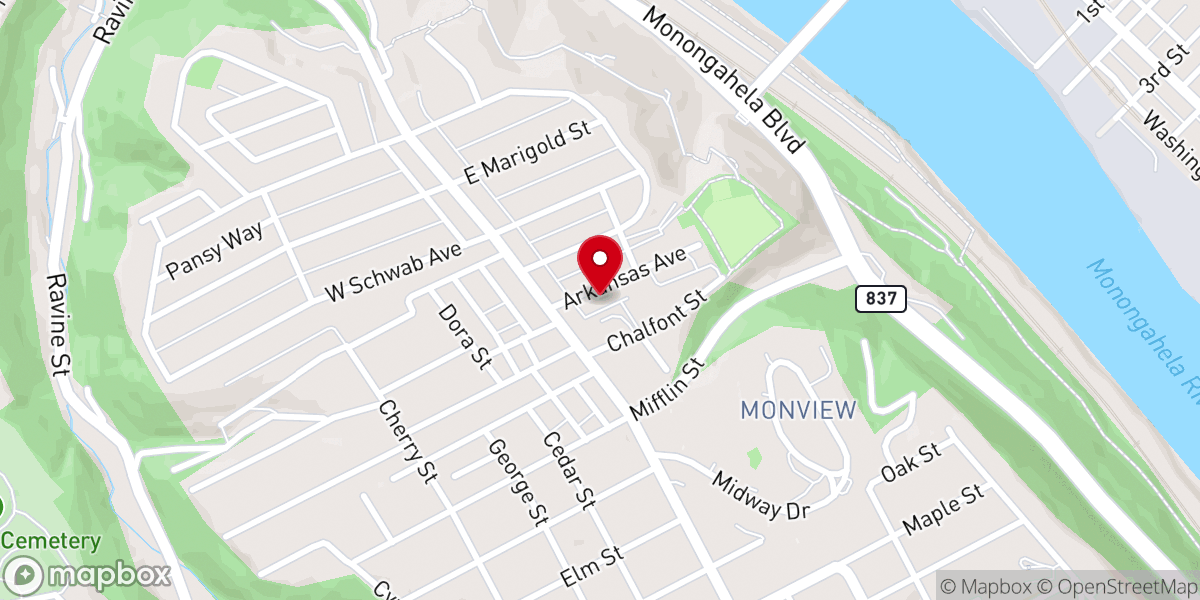 Map showing location of Whitaker United Methodist Church