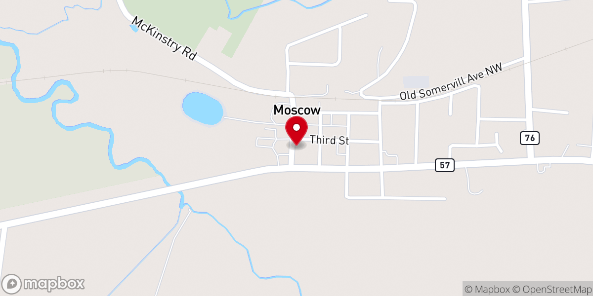 Map showing location of Morris Memorial Baptist Church