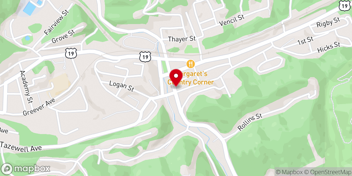 Map showing location of Graham Presbyterian Church