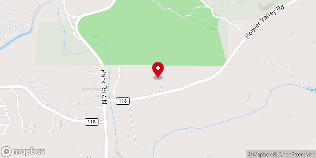 Map showing location of Hoover Valley Baptist Church
