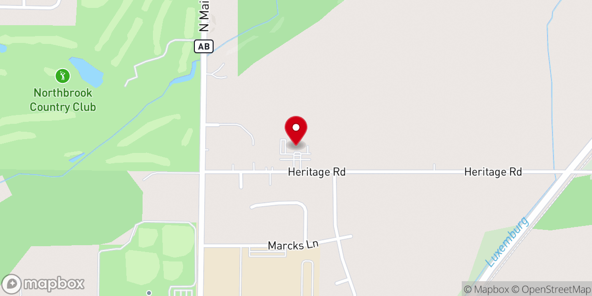 Map showing location of St. John Lutheran Church