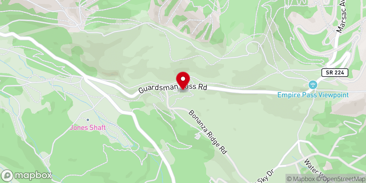 Map showing location of Bonanza Flat Trailhead