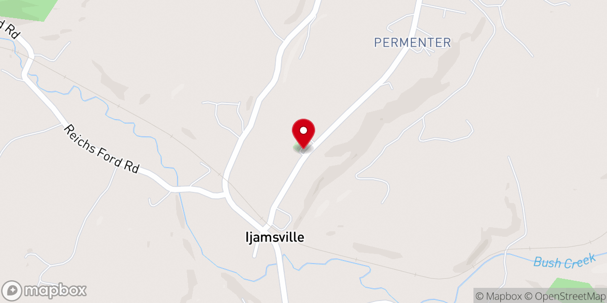 Map showing location of Ijamsville United Methodist Church