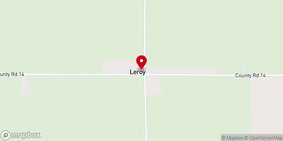 Map showing location of Leroy Community Church
