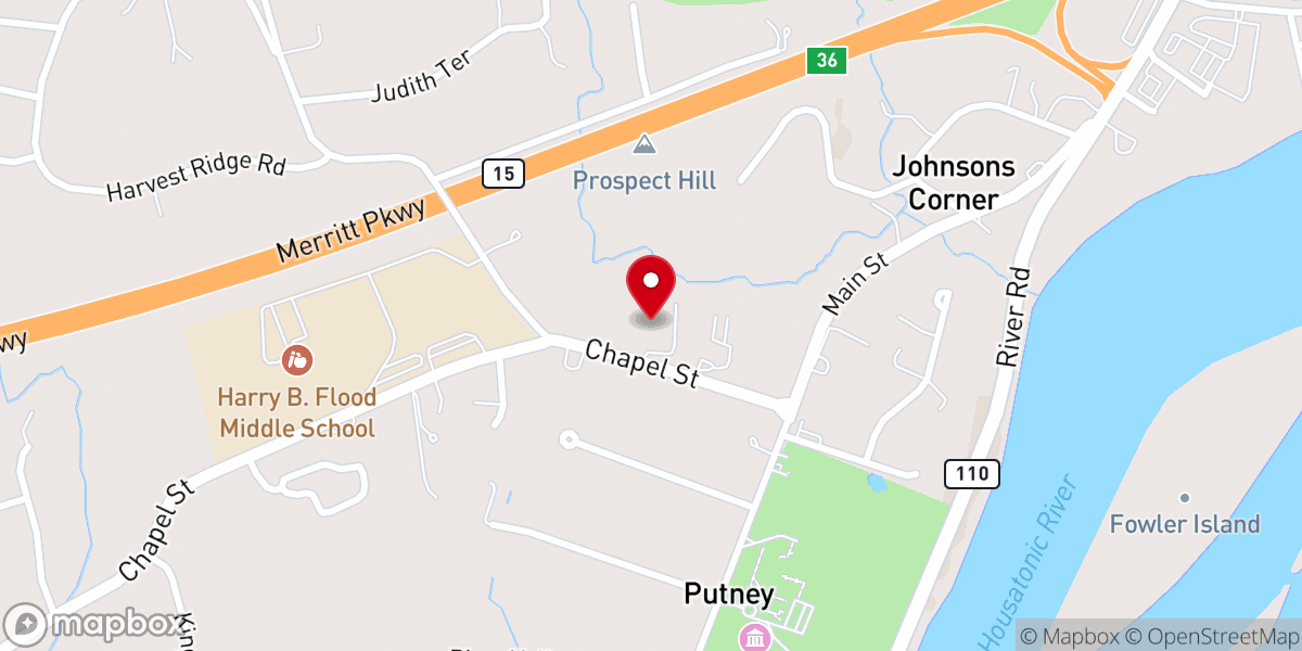 Map showing location of Crossroads Community Church