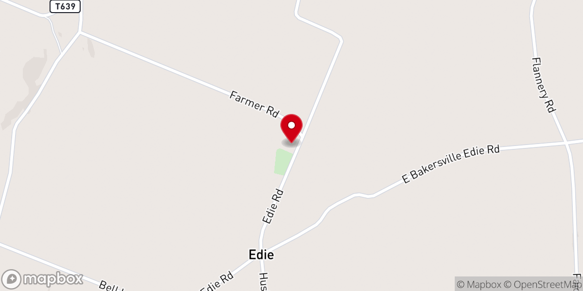 Map showing location of St John's Edie Community Church