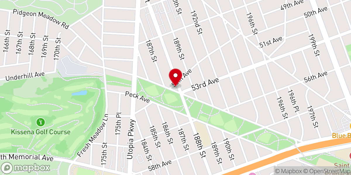 Map showing location of United Presbyterian Church of Queens