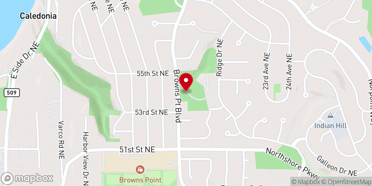 Map showing location of Browns Point United Methodist Church