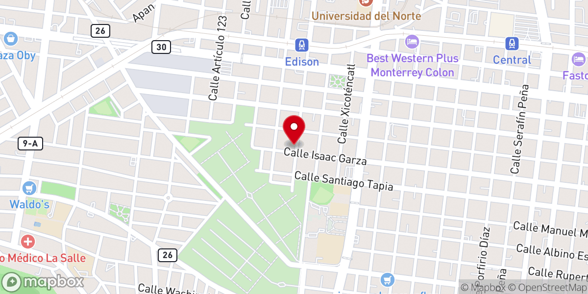 Map showing location of Parroquia Medalla Milagrosa De Monterrey