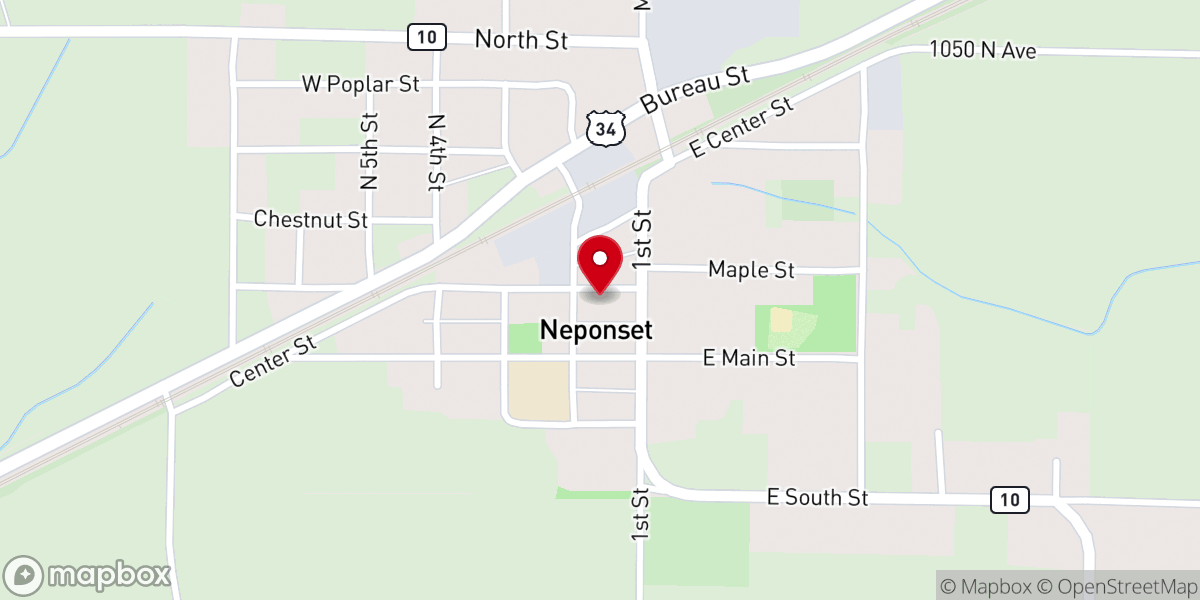 Map showing location of Neponset Historical Society