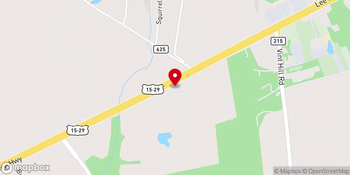 Map showing location of Battlefield Baptist Church