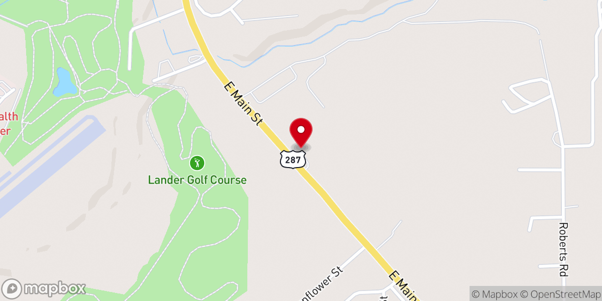 Map showing location of Lander Independent Baptist Church