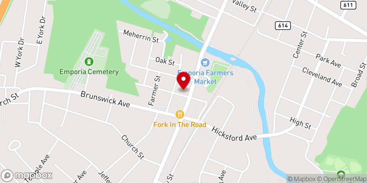 Map showing location of First Presbyterian Church